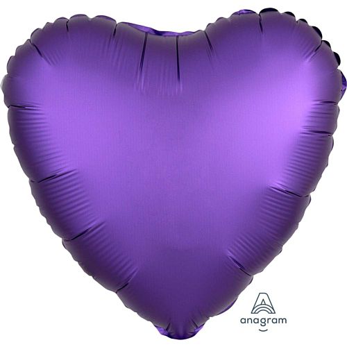 Purple Satin Finish Heart Foil Balloon - 18"