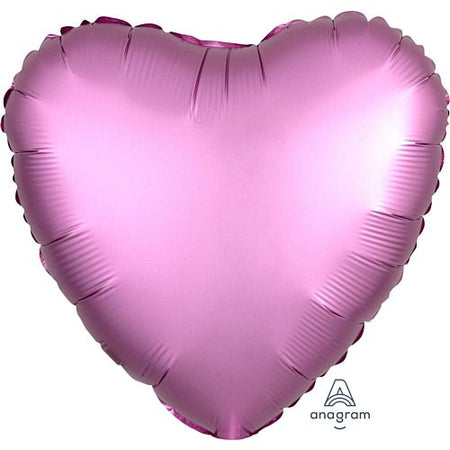 Pink Satin Finish Heart Foil Balloon - 18