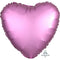 Pink Satin Finish Heart Foil Balloon - 18