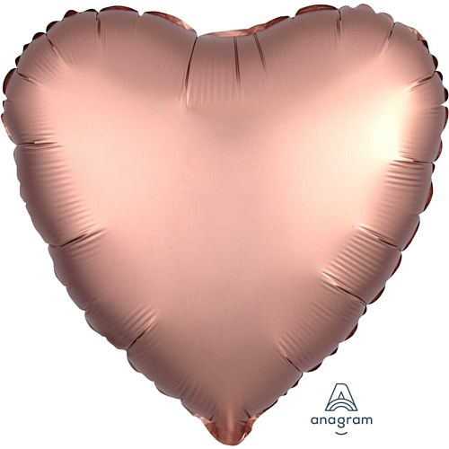 Rose Gold Satin Finish Heart Foil Balloon - 18"