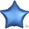 Azure Blue Satin Finish Star Foil Balloon - 18