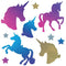Unicorn Cutouts  - 5.7cm to 33.7cm - Pack of 12