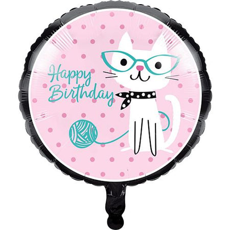 Purrfect Party Cat Happy Birthday Foil Balloon - 18