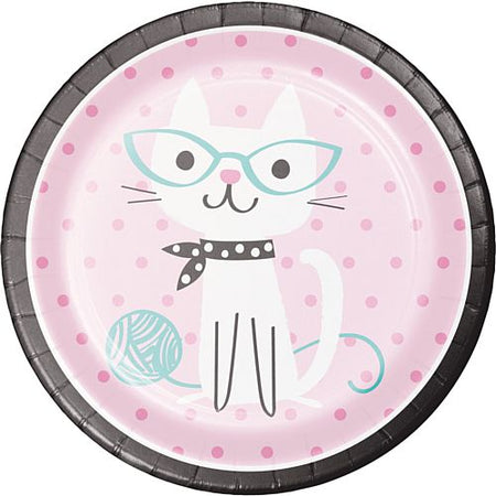 Purrfect Party Cat Dinner Plates - Pack of 8 - 9