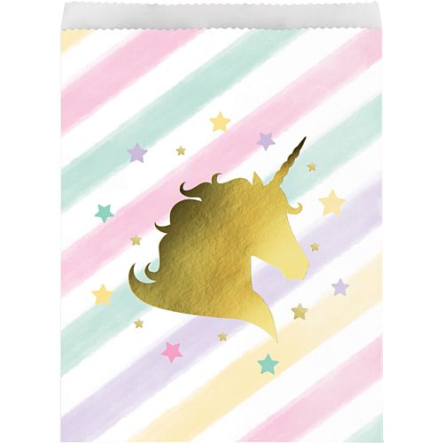 Unicorn Sparkle Paper Treat Bags - Pack of 10 - 22.2cm