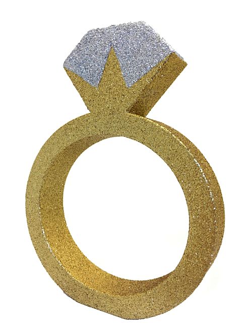 Glitter Engagement Ring Centrepiece - 20cm