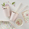 Rose Gold Foiled Polka Dot Paper Cups - Ditsy Floral - Pack of 8