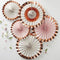 Rose Gold Foiled Floral Fan Decorations - Ditsy Floral - Pack of 5