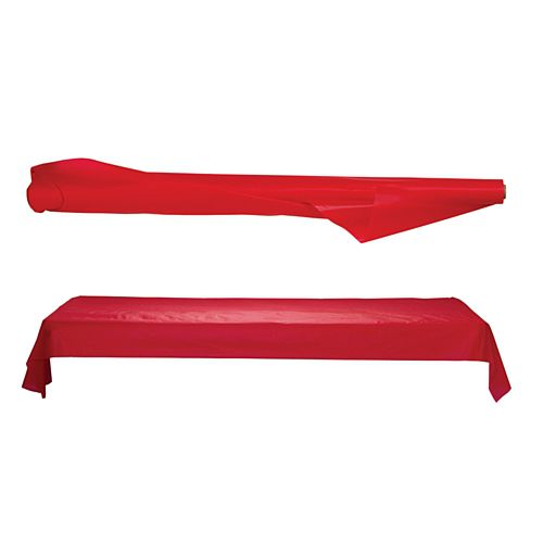Jumbo Red Plastic Table Roll - 1m x 76m