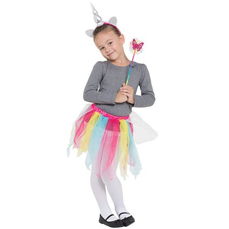 Children's Rainbow Unicorn Set - Tutu, Headband and Wand