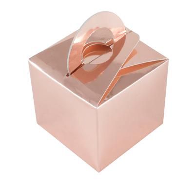 Metallic Rose Gold Favour Box - 6.5cm - Each