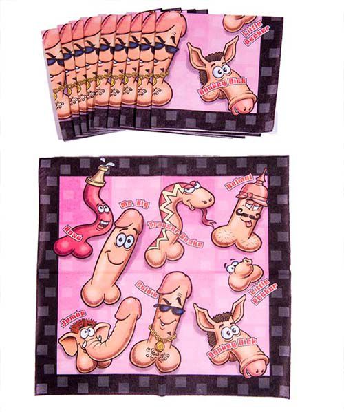 Hen Party Funny Willy Napkins - Pack of 10