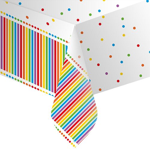 Rainbow Birthday Plastic Tablecloth - 2.1m