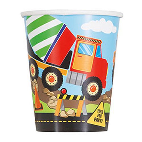 Trucks and Diggers Cups - 256ml - Pack of 8