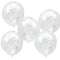 Clear Balloons with White Confetti - 11