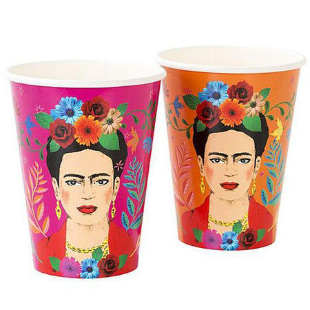 Boho Frida Kahlo Large Paper Cups - 340ml - Pack of 8