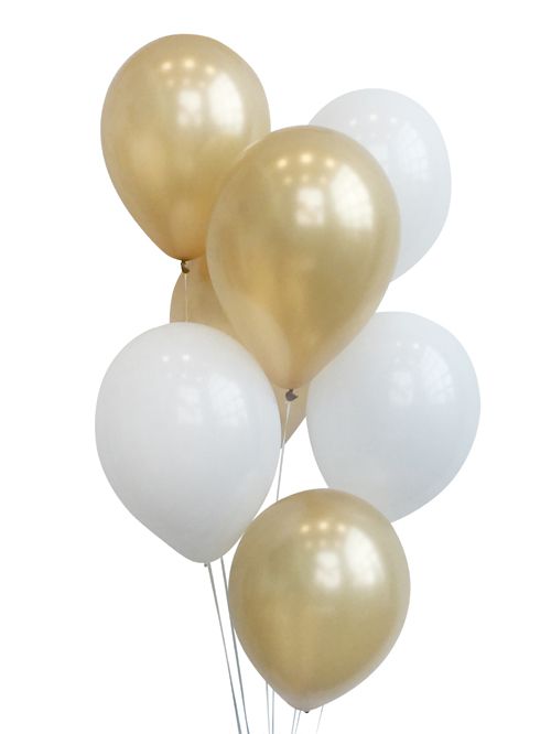 Gold And White Balloon Mix - Pack of 26