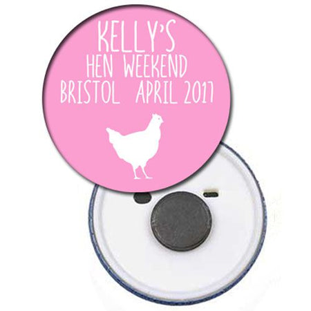 Personalised Magnet - Light Pink Hen - 58mm