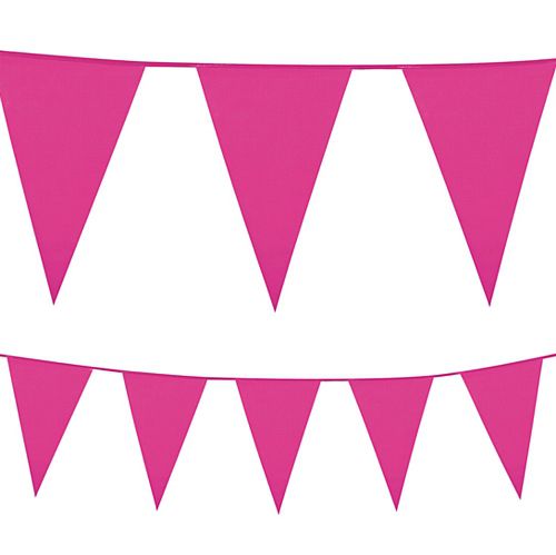 Hot Pink Plastic All-Weather Bunting - 10m