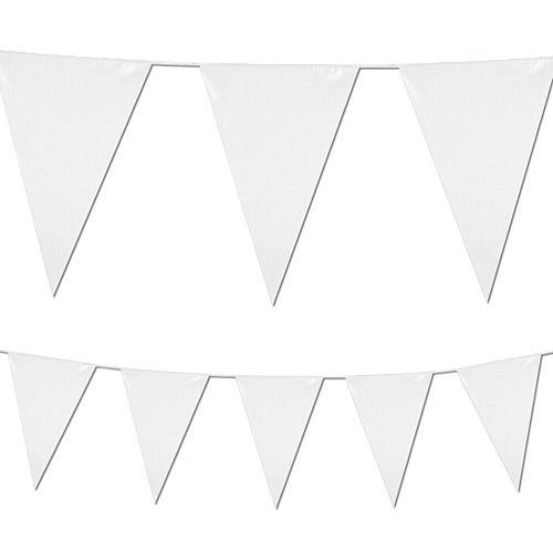 White Plastic All-Weather Bunting - 10m