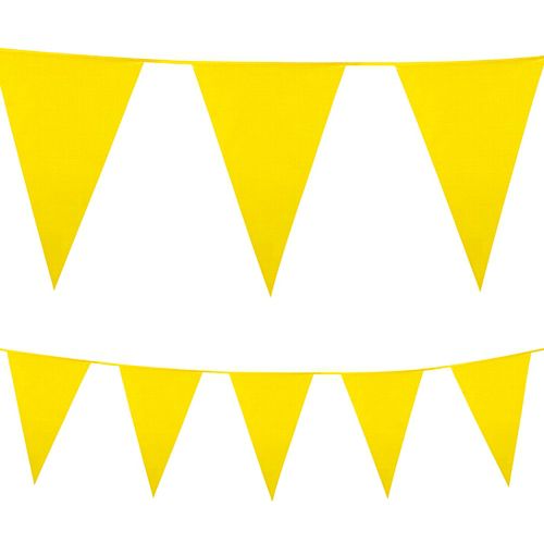 Yellow Plastic All-Weather Bunting - 10m