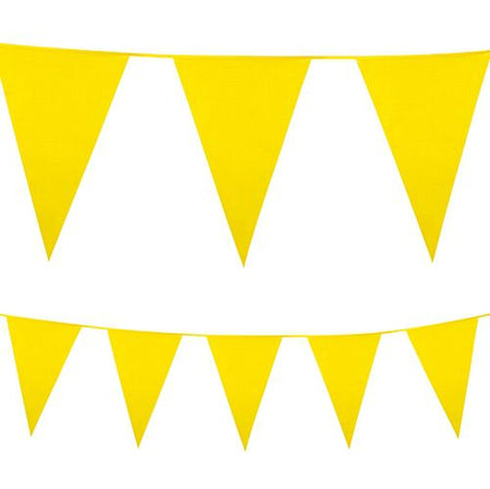 Yellow Plastic All-Weather Bunting - 10m