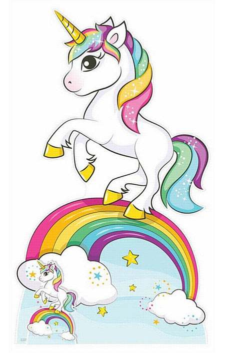 Rainbow Unicorn Cardboard Cutout - 1.63m