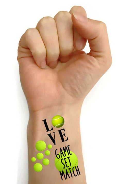 Tennis Tattoos - Various Designs - Pack Of 16