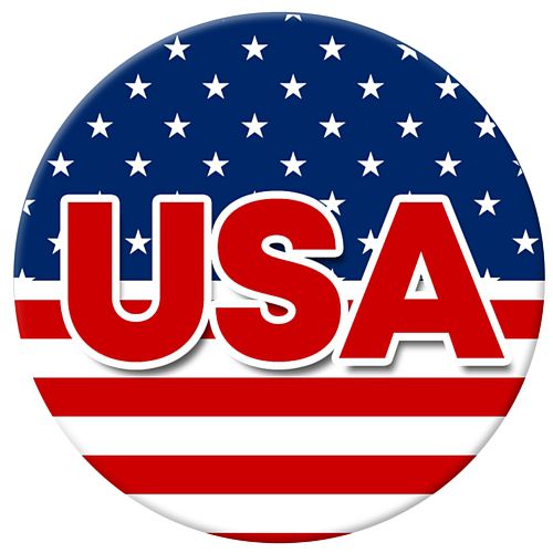 American USA Badge - 58mm - Each