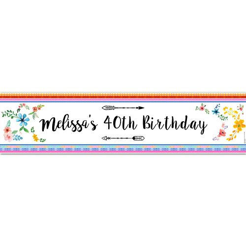 Boho Festival Personalised Banner - 1.2m