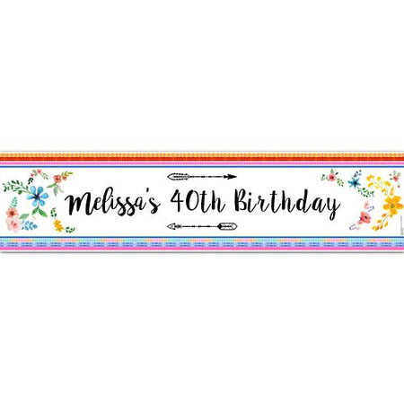 Boho Festival Personalised Banner - 1.2m