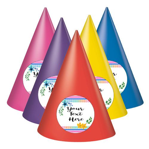 Boho Festival Personalised Cone Hats - Pack of 8