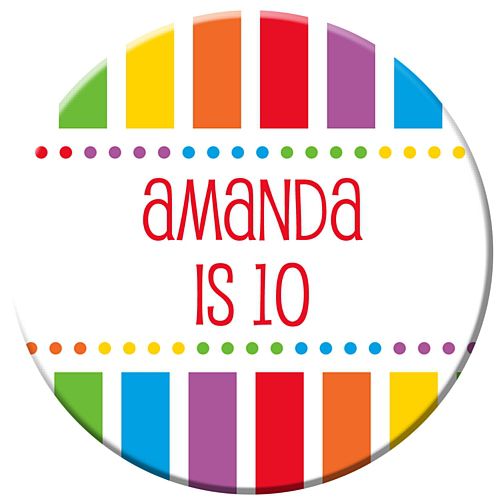 Personalised Badge 58mm - Rainbow Celebration