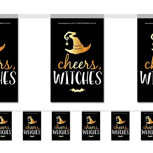 Cheers Witches Halloween Flag Interior Bunting - 2.4m
