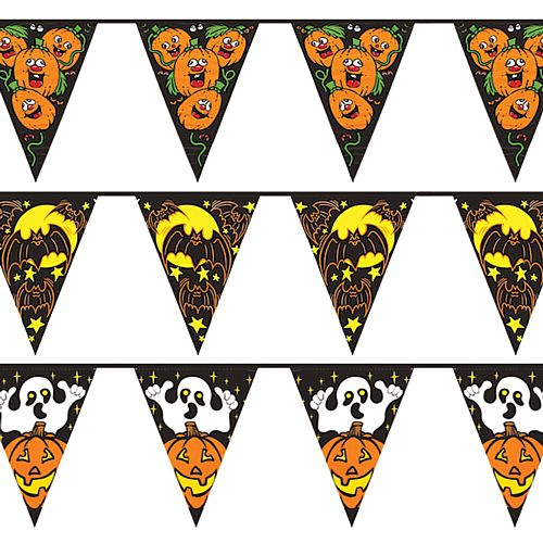 Halloween PVC Bunting - Assorted Designs - 3.6m - Each
