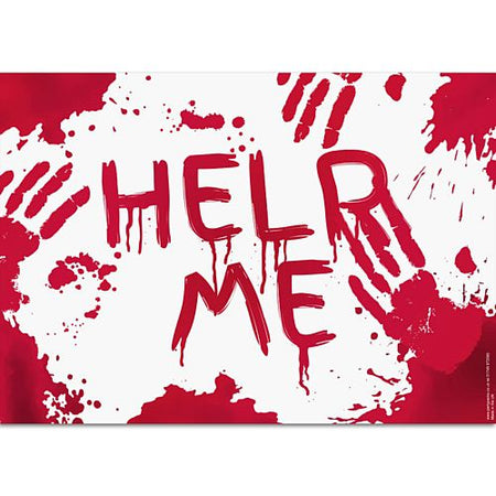 Bloody Halloween 'Help Me' Sign - A3