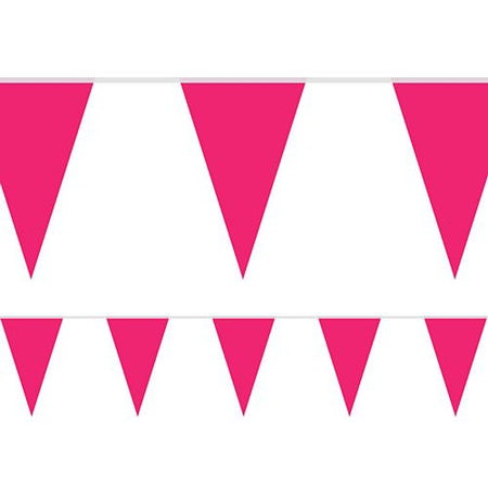 Cerise Fabric Pennant Bunting - 24 Flags - 8m