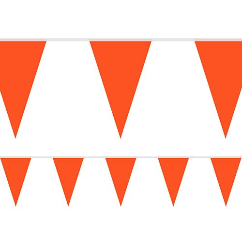 Deep Orange Fabric Pennant Bunting - 24 Flags - 8m
