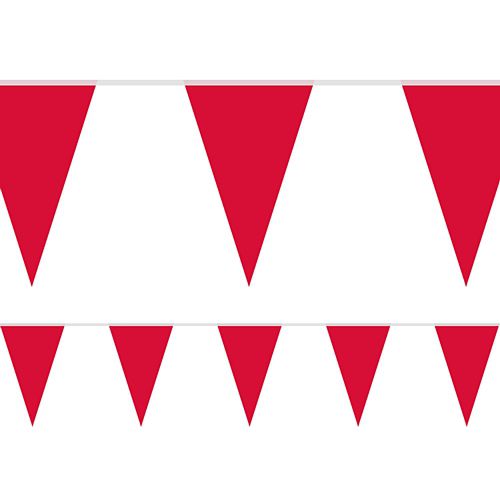 Red Fabric Pennant Bunting - 24 Flags - 8m