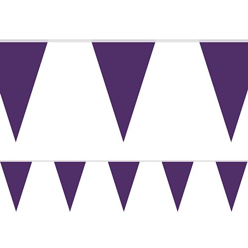 Dark Purple Fabric Pennant Bunting - 24 Flags - 8m