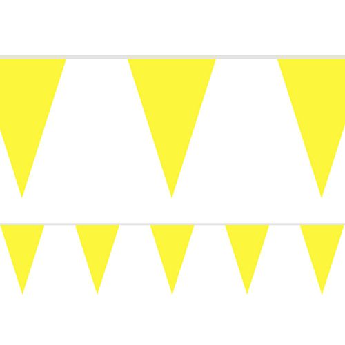 Canary Yellow Fabric Pennant Bunting - 24 Flags - 8m