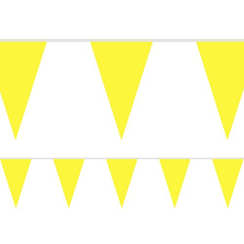 Canary Yellow Fabric Pennant Bunting - 24 Flags - 8m