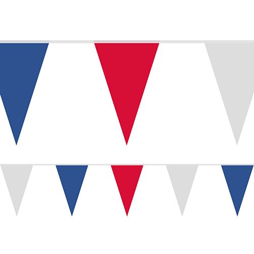 Red, White and Blue Fabric Pennant Bunting - 24 Flags - 8m