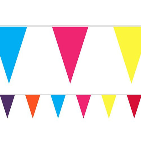 Multicolour Fabric Pennant Bunting - 24 Flags - 8m