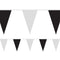Black and White Fabric Pennant Bunting - 24 Flags - 8m