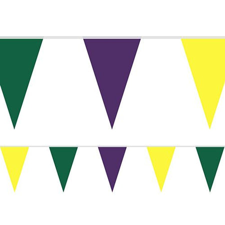 Mardi Gras Fabric Pennant Bunting - 24 Flags - 8m