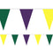 Mardi Gras Fabric Pennant Bunting - 24 Flags - 8m