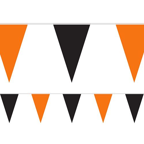 Black and Orange Halloween Fabric Pennant Bunting - 24 Flags - 8m