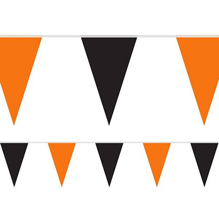 Black and Orange Halloween Fabric Pennant Bunting - 24 Flags - 8m