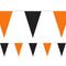 Black and Orange Halloween Fabric Pennant Bunting - 24 Flags - 8m